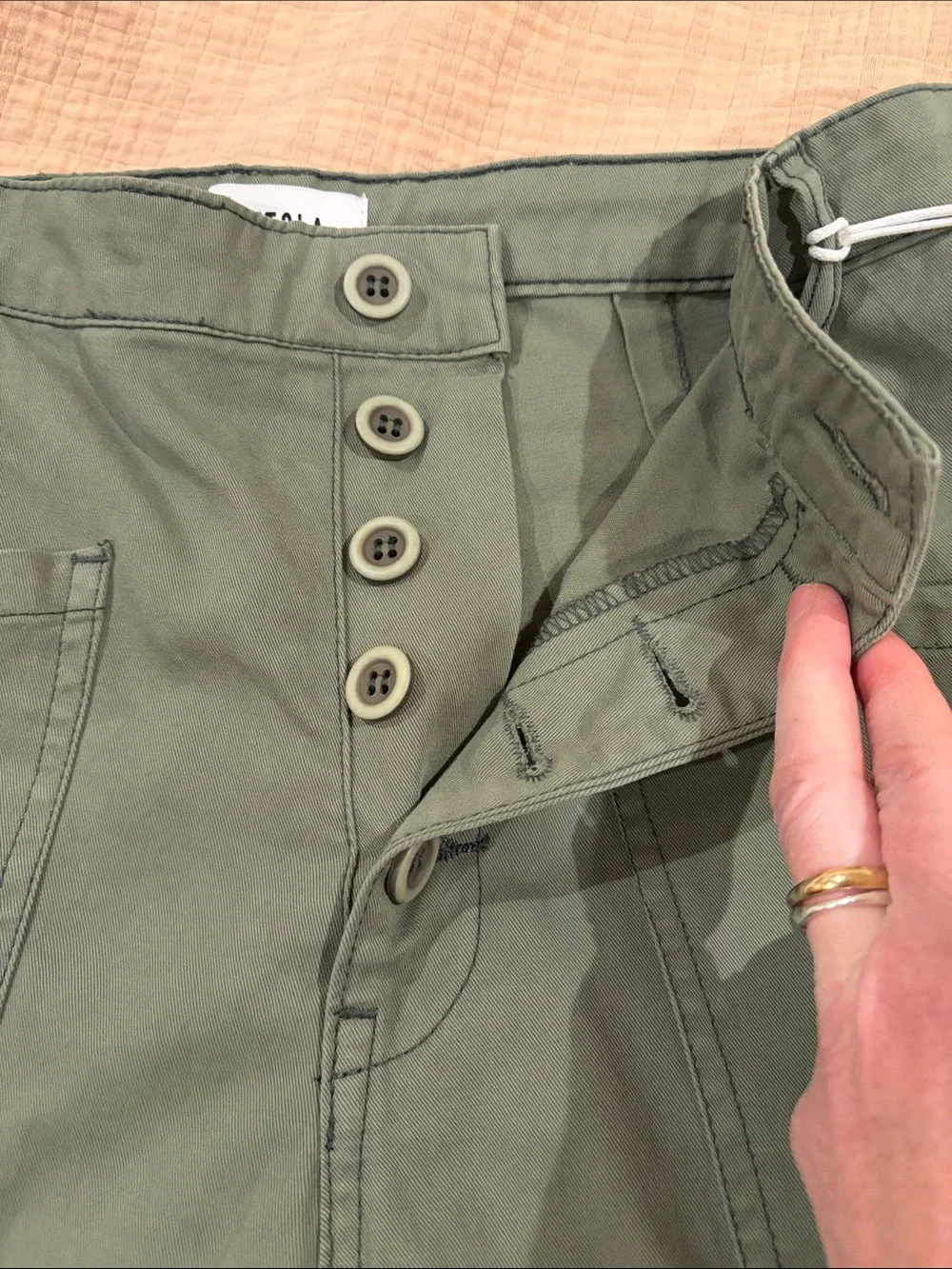 NWT Pistola olive green star pants sz 27 - Picture 2 of 8